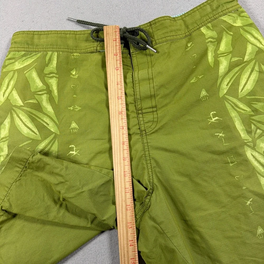 Tommy Bahama Relax‎ Swim Trunks Men Medium Regular Green Bamboo Print Coastal
